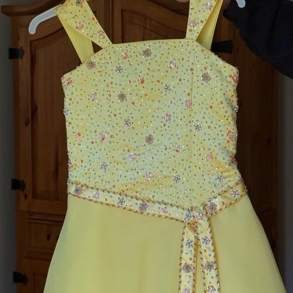 Tiffany Designs Yellow Floral Kids Dress - Picture 2 of 3